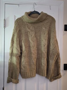 J.O.A. Just One Answer Turtleneck Cableknit Sweater